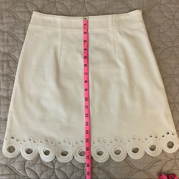 NWT | Club Monaco | Akemi Denim Scalloped Eyelet Skirt — White | Size 2 - Picture 13 of 13